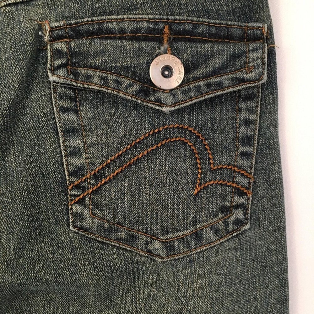 True People Denim Jeans Pants Size 3 Juniors Embroidered Low Rise Womens - Picture 4 of 12